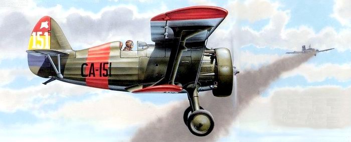 И-15 в небе Испании